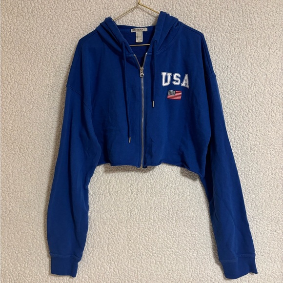 USA Cropped Zip Up - Picture 1 of 16
